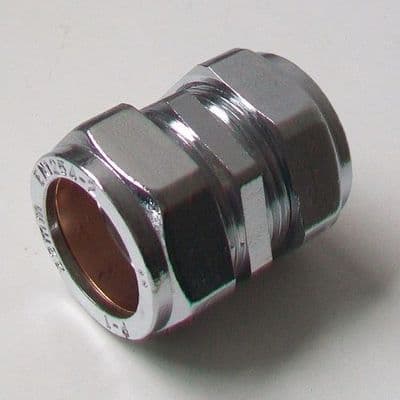 22mm Chrome Plated Brass Compression Coupling