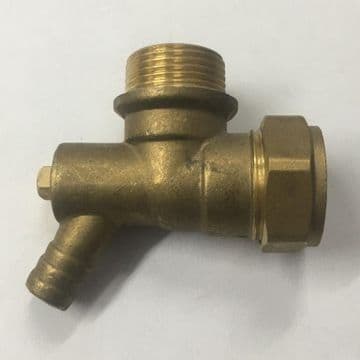 22mm Compression Bent Male Iron with Drain Off - 244522SD