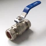 22mm Compression Water Lever Valve - Blue Handle - 07000136
