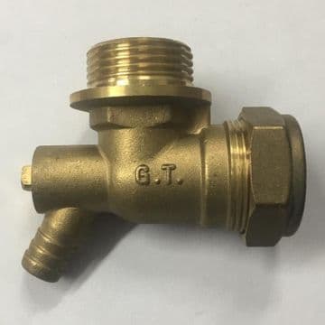 28mm Compression Bent Male Iron with Drain Off - 244528SD