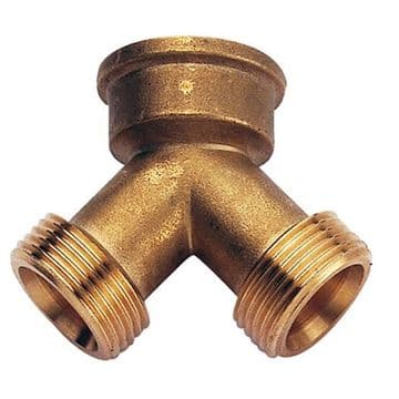 3/4 inch BSP Brass Valve / Tap Splitter Y Piece Connector - 07200002