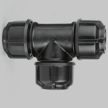 32mm Blue MDPE Alkathene Pipe Mains Water Equal Tee - 20502545