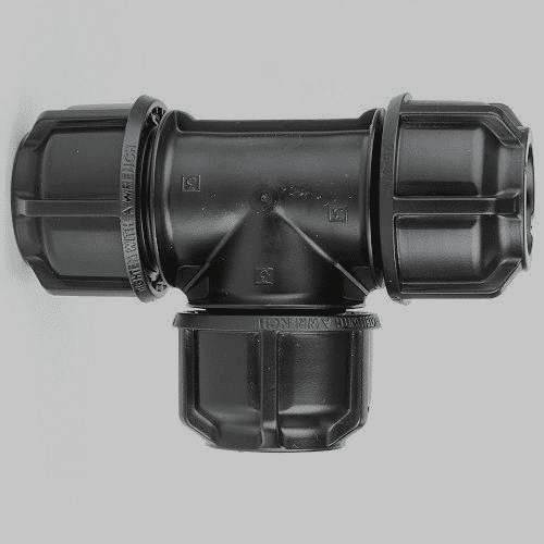 32mm Blue MDPE Alkathene Pipe Mains Water Equal Tee - 20502545