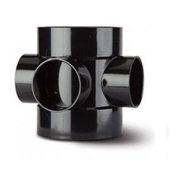 4in Threaded Boss 4 inch / 110mm Soil Pipe Short Boss Connector - Black - 43BSE060