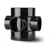 4 inch / 110mm Soil Pipe Short Boss Connector - Black - 43BSE060