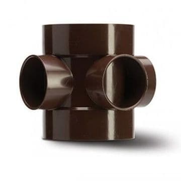 4 inch / 110mm Soil Pipe Short Boss Connector - Brown - 43BSE061