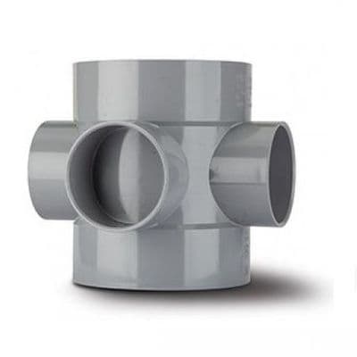4 inch / 110mm Soil Pipe Short Boss Connector - Grey - 46BSE060