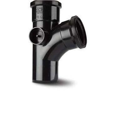 4 inch / 110mm Soil Tee 104 Degree Branch - Black - 43BST402