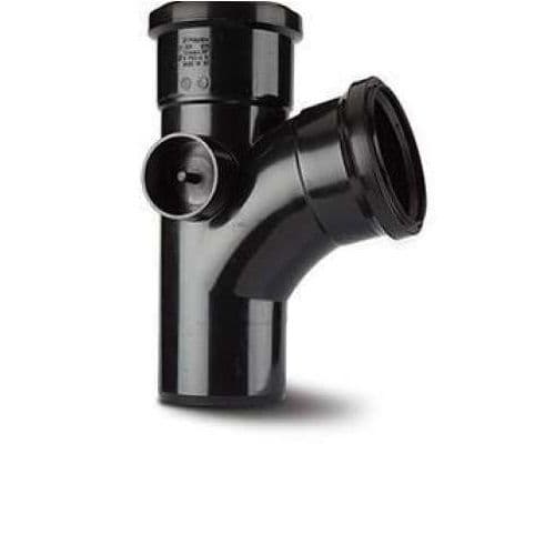 4 inch / 110mm Soil Tee 104 Degree Branch - Black - 43BST402
