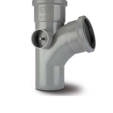 4 inch / 110mm Soil Tee 104 Degree Branch - Grey - 46BST402
