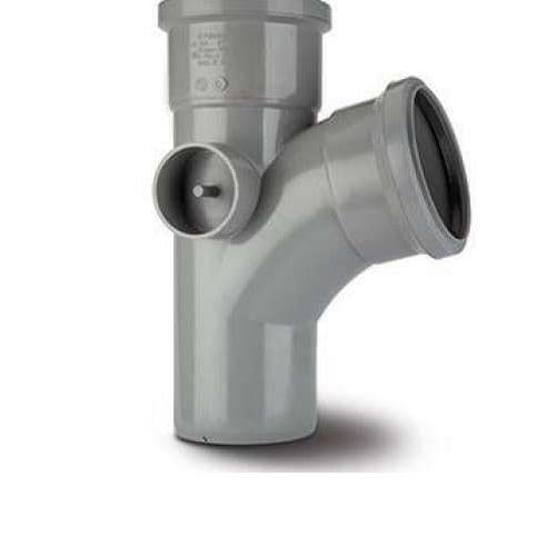 4 inch / 110mm Soil Tee 104 Degree Branch - Grey - 46BST402