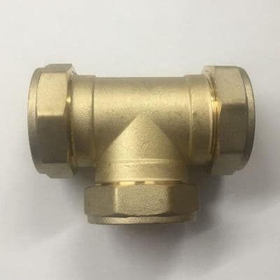 42mm Brass Compression Equal Tee Piece - 24504200
