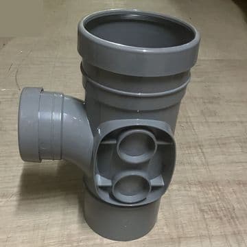 6 inch / 160mm Soil Unequal Branch Tee Grey - 46000002