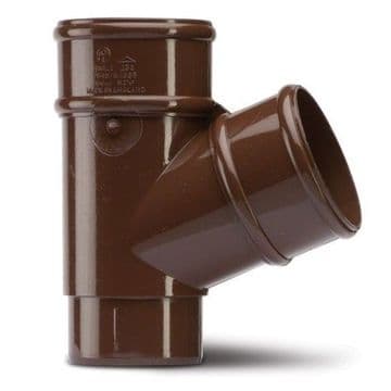 68mm Downpipe 112.5 deg Tee Branch - Brown - 44RR1129