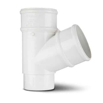 68mm Downpipe 112.5 deg Tee Branch - White - 47RR1129
