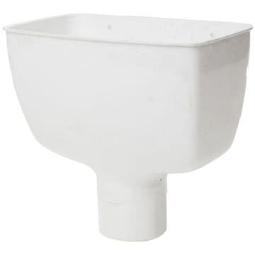 68mm Downpipe Standard Hopper Head - White - 47RR1130