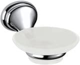 900 White Glass Soap Holder with Chrome Bracket - 01000027