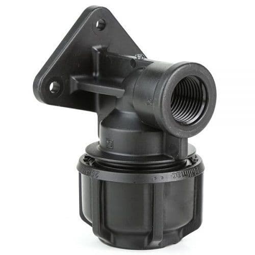 Alkathene MDPE 20mm to 1/2 FI Wall Plate Elbow - 20502564
