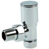 All Chrome Angled Radiator / Towel Rail Valve 15mm - 07001409