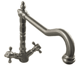 Baroq Brushed Nickel Effect Monobloc Sink Mixer - 58000084