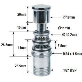 Bath Shower Mixer Long Diverter Valve - 72000195