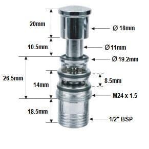 Bath Shower Mixer Medium Diverter Valve - 72000194