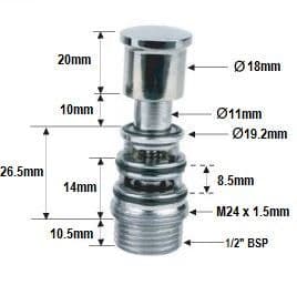 Bath Shower Mixer Short Diverter Valve - 72000193