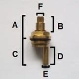 Bath Shower Mixer Tap Diverter Valve 20 spline Long Shaft - 07000901