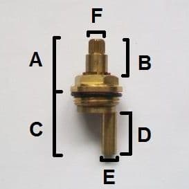 Bath Shower Mixer Tap Diverter Valve 20 spline Long Shaft - 07000901