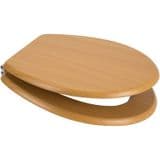 Beech Wood Effect MDF Toilet Seat - CP Hinges - 04000307