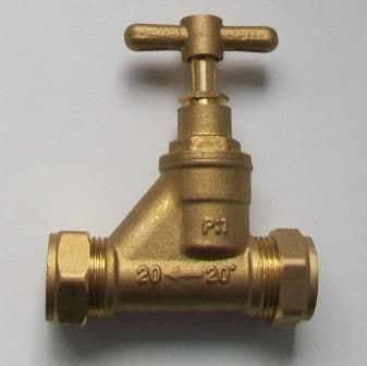 Brass 20mm Compression MDPE Alkathene Stop Cock - 07001670