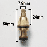 Brass 24 Spline Washered Tap Valve 18mm Thread - 62000009