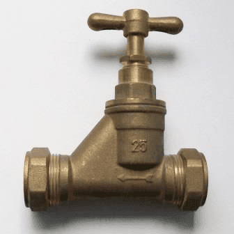 Brass 25mm Compression MDPE Alkathene Stop Cock - 07001622