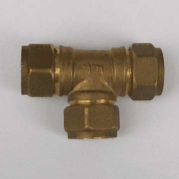 Brass Compression 12mm Microbore Tee Fitting - 24501200