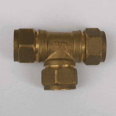 Brass Compression 12mm Microbore Tee Fitting - 24501200