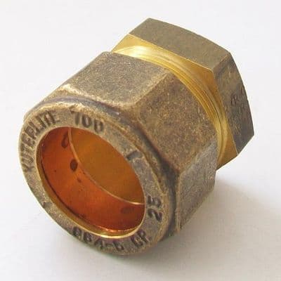Brass Compression 25mm MDPE Pipe Stop End - 18372500