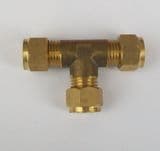 Brass Compression 8mm Microbore Tee Fitting - 24500800