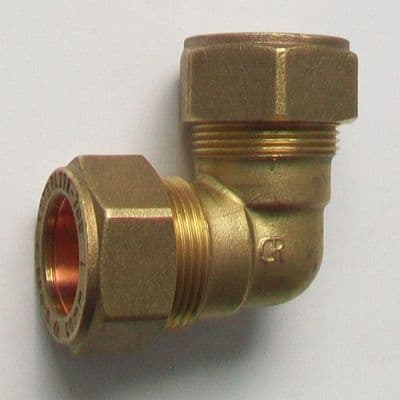 Brass Compression Elbow MDPE Alkathene 20mm - 18442000