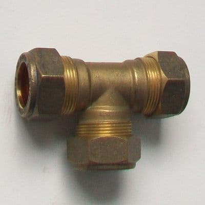 Brass Compression MDPE Alkathene Equal Tee 20mm - 18502000