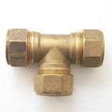 Brass Compression MDPE Alkathene Equal Tee 25mm - 18502500