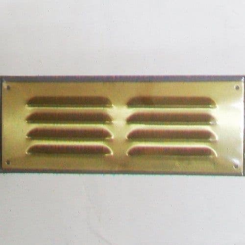 Brass Louvred Internal Ventilation Grill 241 x 89mm - 70000990