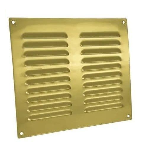 Brass Louvred Internal Ventilation Grill 305mm x 241mm - 70001010