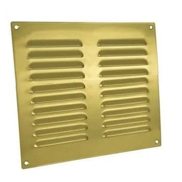 Brass Louvred Internal Ventilation Grill 305mm x 241mm - 70001010