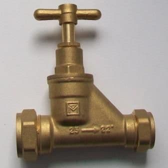 Brass MDPE 25mm x 22mm Reducing Stop Cock - 07001624