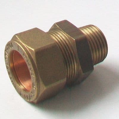 Brass MDPE Alkathene Male Iron Coupling 20mm x 1/2 - 18422000
