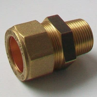 Brass MDPE Alkathene Male Iron Coupling 25mm x 3/4 - 18422500