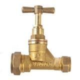 Brass Reducing 22mm x 15mm Compression Stop Cock - 07001591