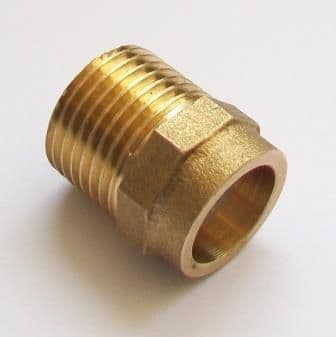 Brass Solder Ring 15mm x 1/2" Male Iron Coupling - 28031500