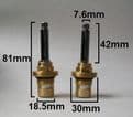 Bristan Tall Ceramic Disc Tap Cartridges - Wide Shroud Thread -  62013602