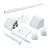 British Standard White Plastic Toilet Seat Hinge Kit - 03062130